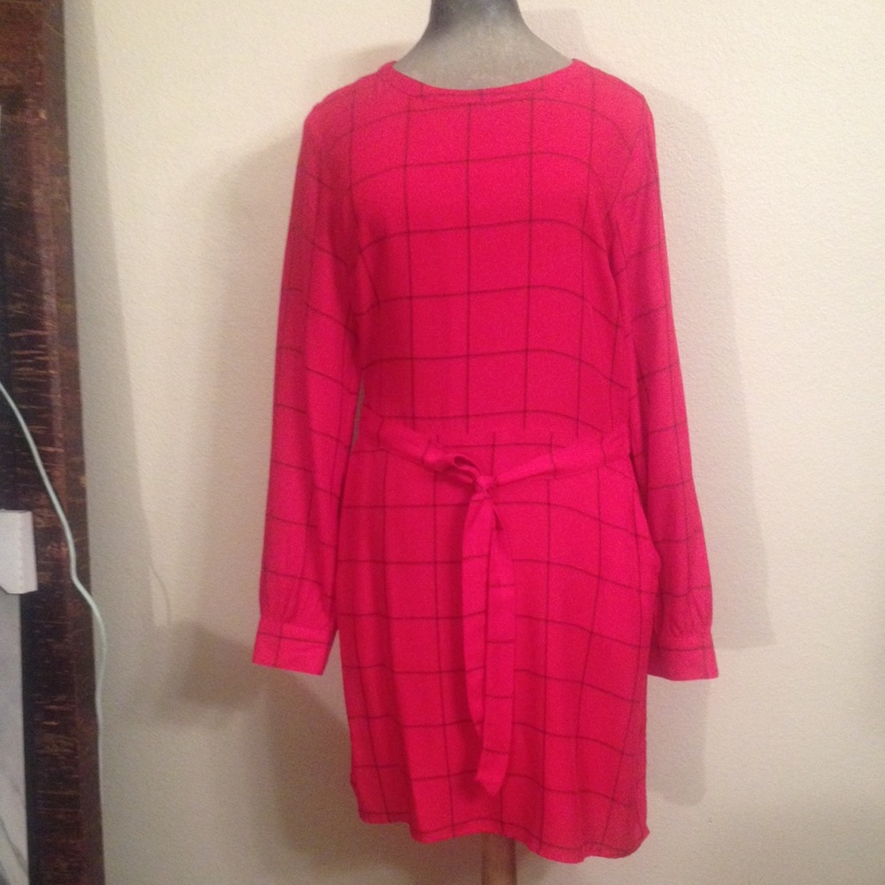A new day dress red and navy plaid dress